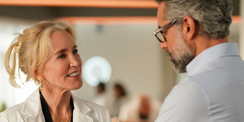 Felicity Huffman like Joan and Omar Metwally like Michael in Doc