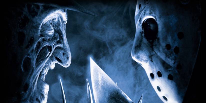 Freddy and Jason stare at one another in the Freddy Vs. Jason poster.