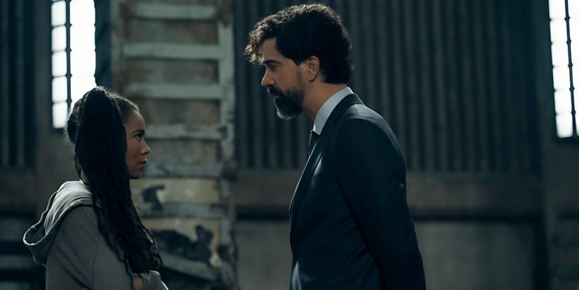 Marie (Jaz Sinclair) e Dean Cipher (Hamish Linklater) têm uma conversa séria na 2ª temporada da Geração V.