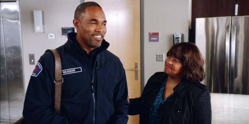 Bailey and Ben smiling in Grey's Anatomy.