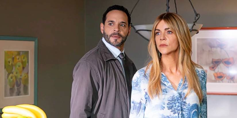 Adam Karadec and Morgan Gillory standing together in 'High Potential' Season 2.