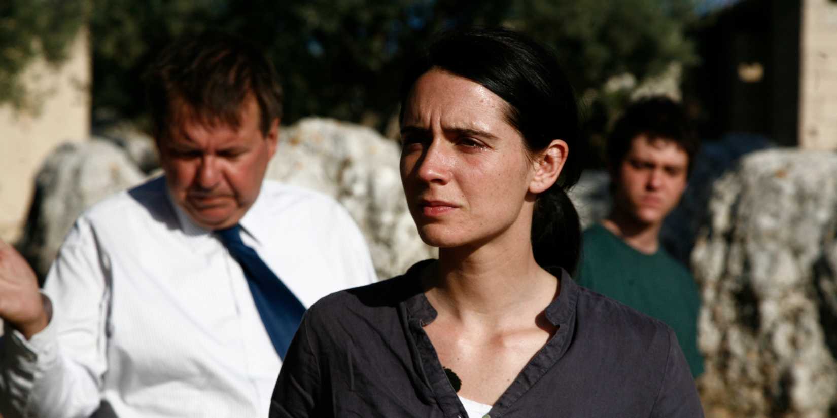 Mélissa Désormeaux-Poulin as Jeanne, Maxim Gaudette as Simon and Rémy Girard as Lebel in Incendies