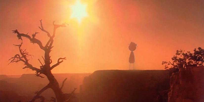 2012 film It's Such a Beautiful Day's looking out over a cliff with a dead tree nearby. 