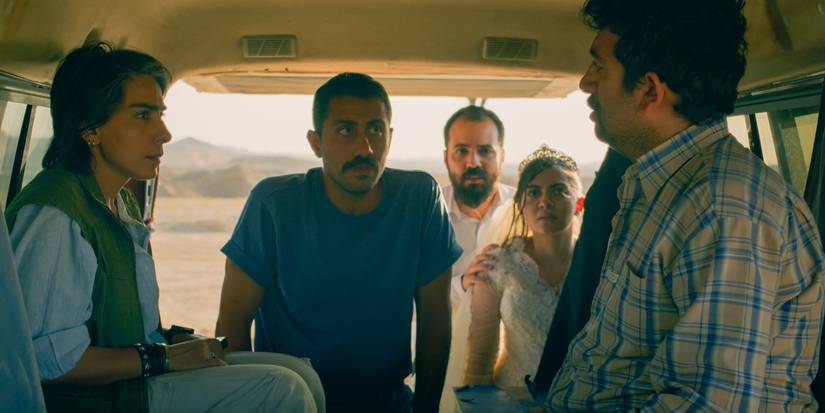 It Was Just an Accident cast in a van