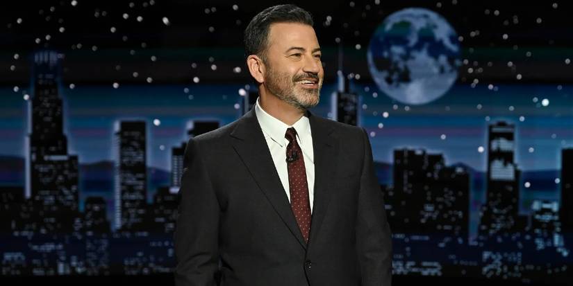 Jimmy Kimmel dando um monólogo em 'Jimmy Kimmel Live'