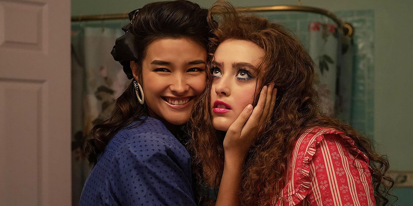 Liza Soberano hugs Kathryn Newton's face in 'Lisa Frankenstein' image