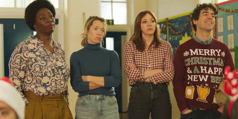 Tanya Moodie, Anna Maxwell-Martin, Diane Morgan, and Paul Ready in Motherland