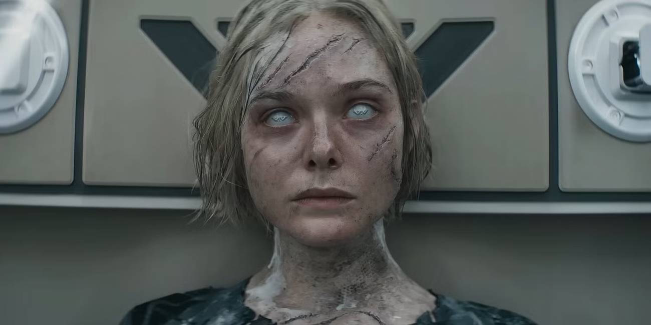 Elle Fanning in the 'Predator: Badlands' official trailer.
