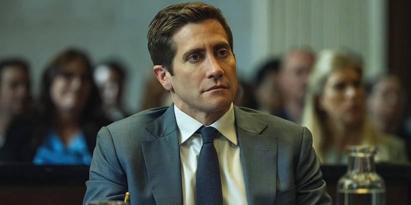 Jake Gyllenhaal sitting on trial in Presumed Innocent