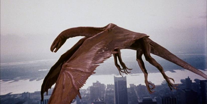 Quetzlcoatl (Q) flies above New York City in Q: The Winged Serpent.