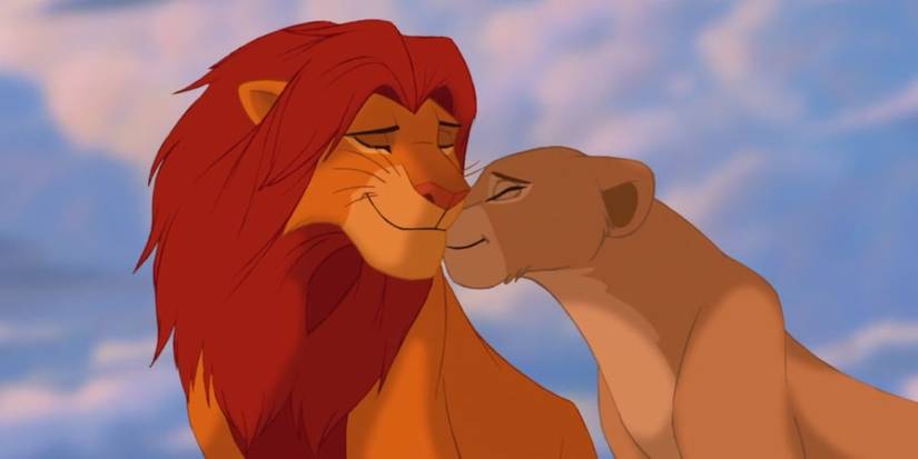 Simba and Nala from the ending of The Lion King (1994).