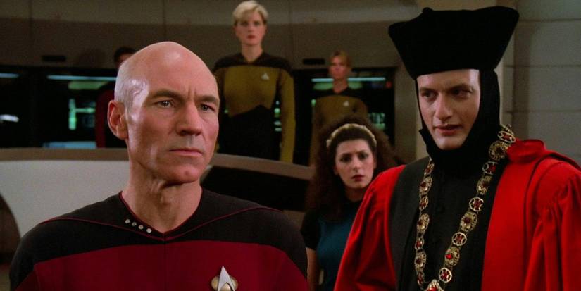 Patrick Stewart as Captain Picard in the pilot episode of Star Trek_ The Next Generation - Encounter at Farpoint (1987)