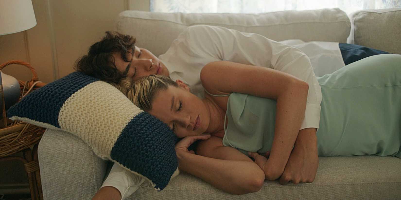 Steven Conklin and Taylor Jewel cuddling while sleeping in The Summer I Turned Pretty TSITP Season 3