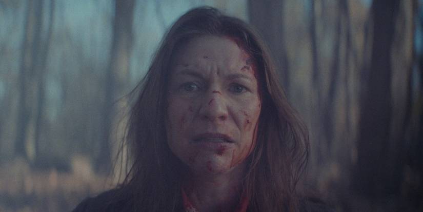 Claire Danes as Aggie Wiggs in the woods on 'The Beast in Me.'