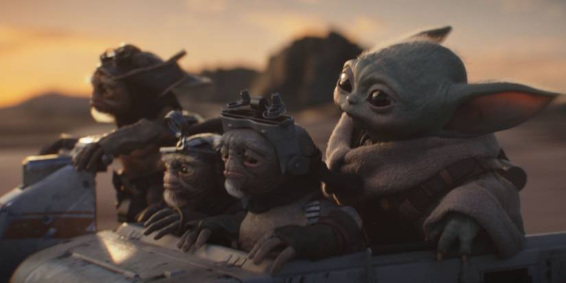Grogu takes a ride with the Anzellans in The Mandalorian and Grogu.