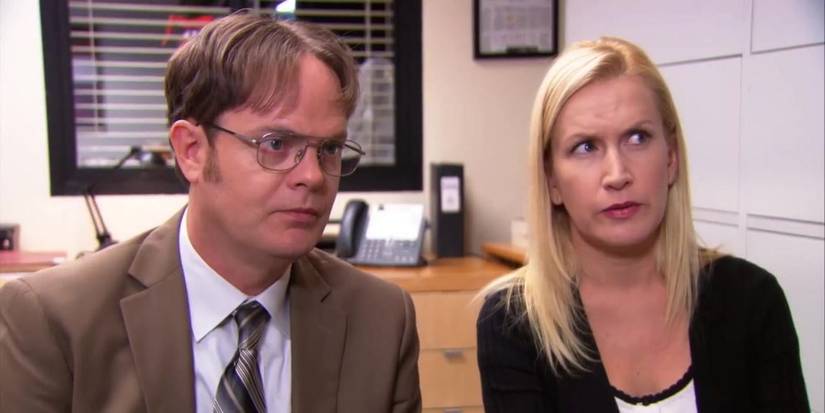 Dwight (Rainn Wilson) and Angela (Angela Kinsey) in 'The Office'