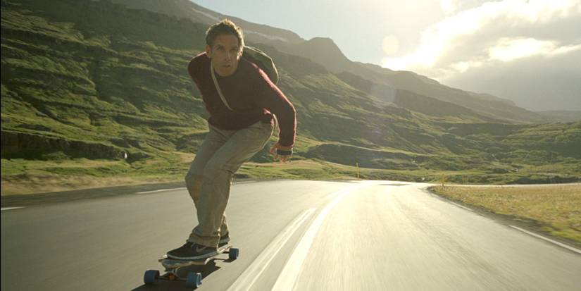 Ben Stiller skatiboarding in The Secret Life of Walter Mitty