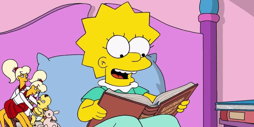 Lisa Simpson reading in 'The Simpsons'