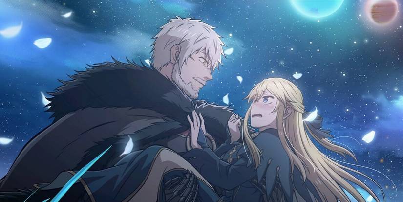the warrior princess and the barbaric king against a starry sky