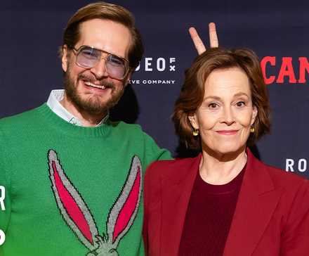 Custom image of Bryan Fuller and Sigourney Weaver for Dust Bunny interview at TIFF 2025
