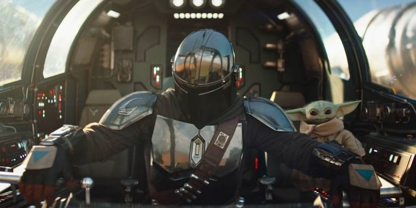Din Djarin (Pedro Pascal) mengemudikan kapal barunya bersama Grogu di 'The Mandalorian and Grogu'
