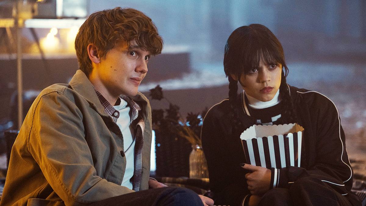 Hunter Doohan and Jenna Ortega in 'Wednesday' Season 1