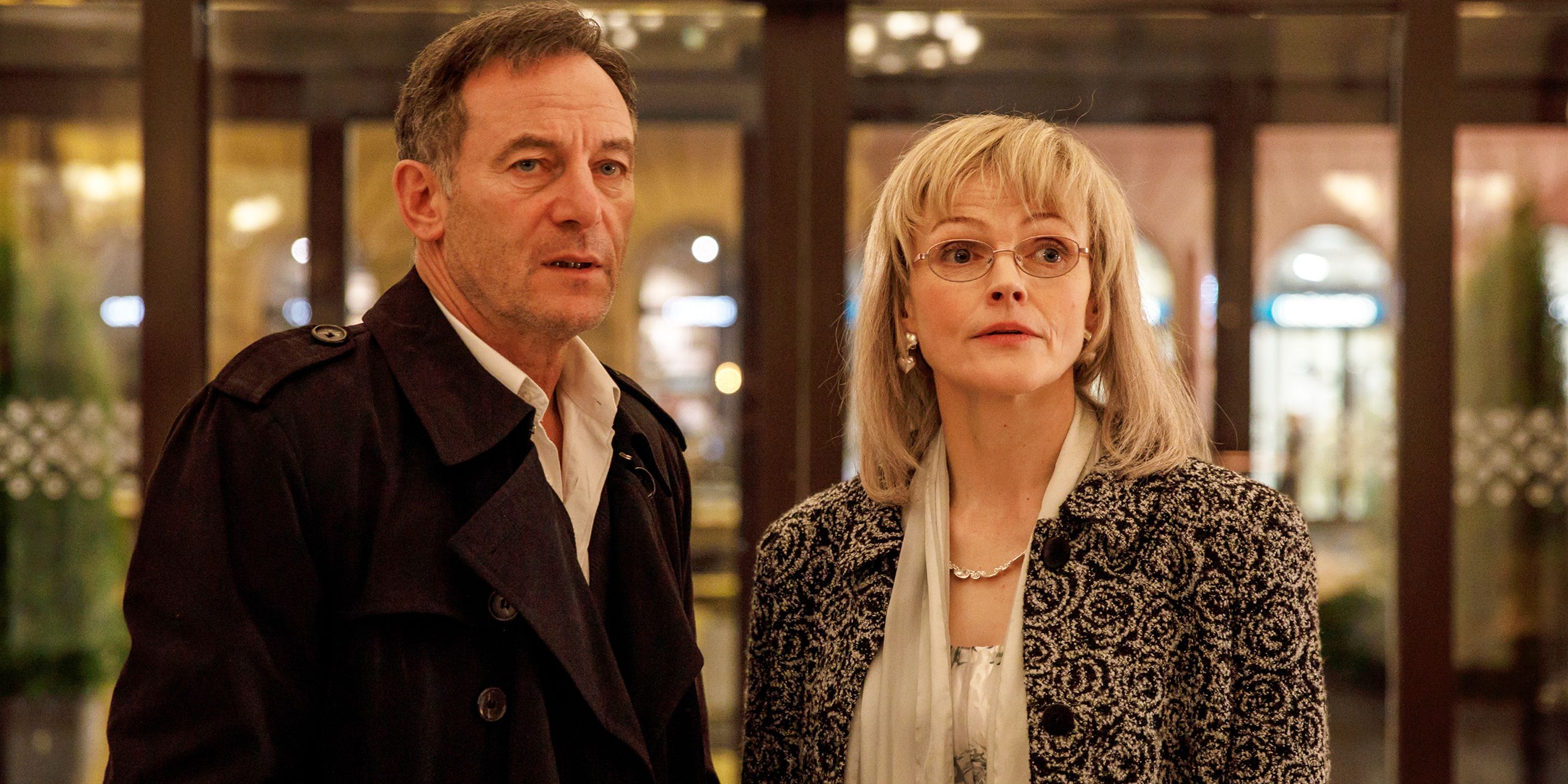 Jason Isaacs as Sacha and Maxine Peake as Anna Politkovskaya in Words of War