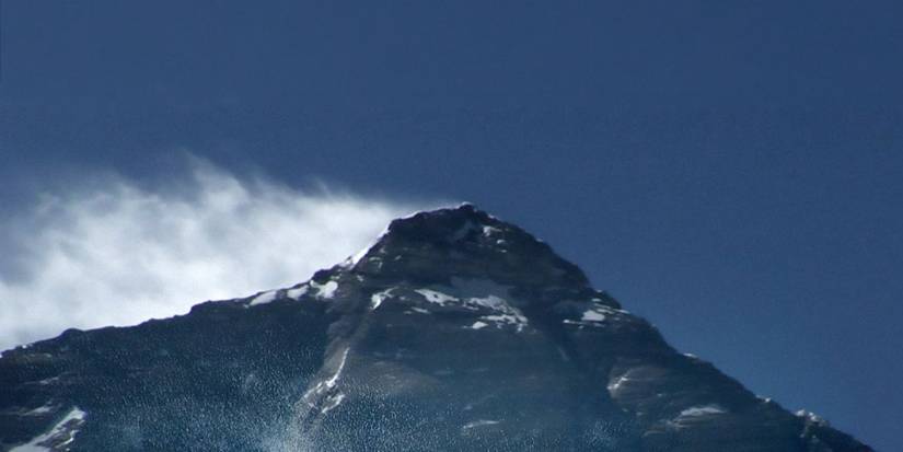 The cover for the documentary Dying for Everest, depicting the summit of Mount Everest