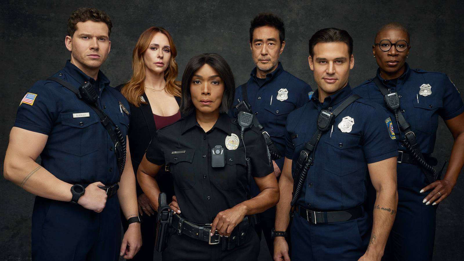 9-1-1 Season 9 promo poster - cast group photo in uniform