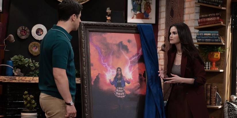 Selena Gomez and David Henrie in an episode of Wizards Beyond Waverly Place