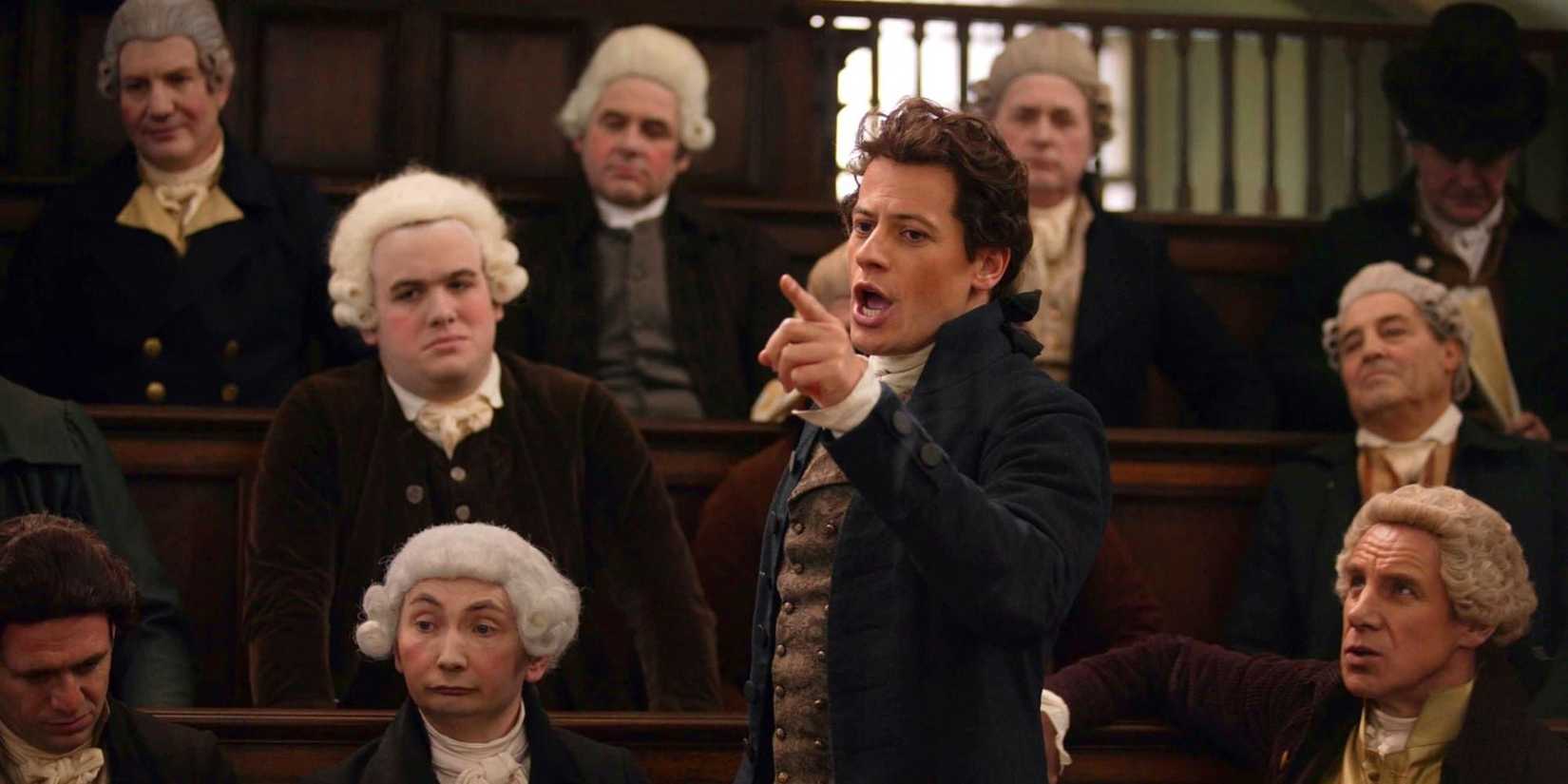 Ioan Gruffudd as William Wilberforce arguing before parliament in Amazing Grace.