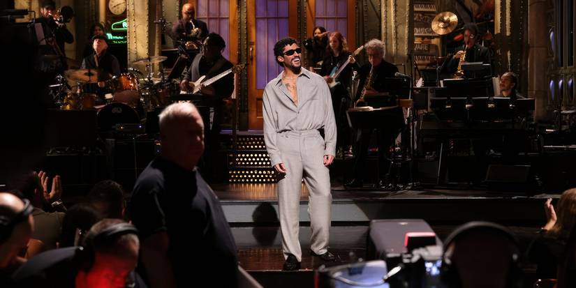 Bad Bunny on Studio 8H during the Season 51 premiere of SNL.