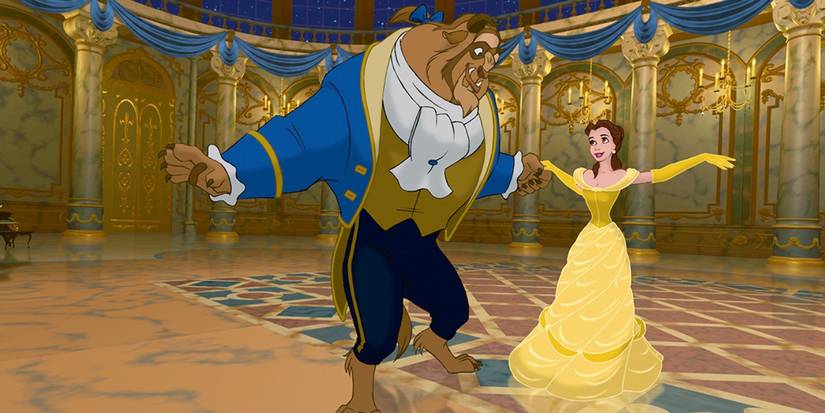 Belle and the Beast dance in the ballroom in 'Beauty and the Beast.'