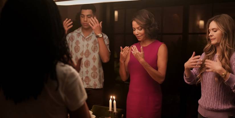 Boston Blue - Mae Silver (Gloria Reuben), Jonah Silver (Marcus Scribner), and Sarah Silver (Maggie Lawson) enjoy Shabbat Dinner
