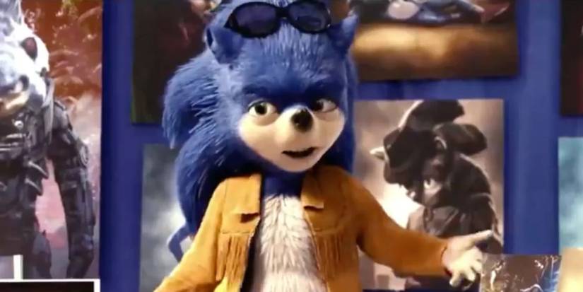 Ugly Sonic (voiced by Tim Robinson) in 'Chip 'n Dales: Rescue Rangers'