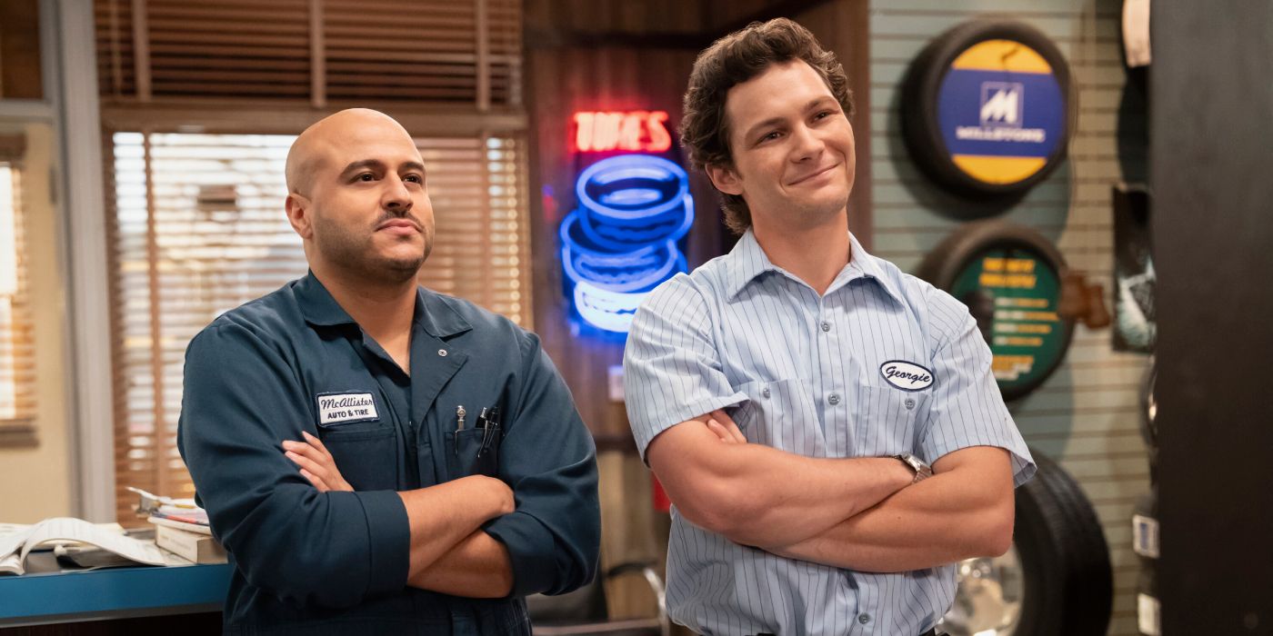 Georgie and Ruben stand next to each other in the auto shop in Georgie & Mandy's First Marriage Season 2