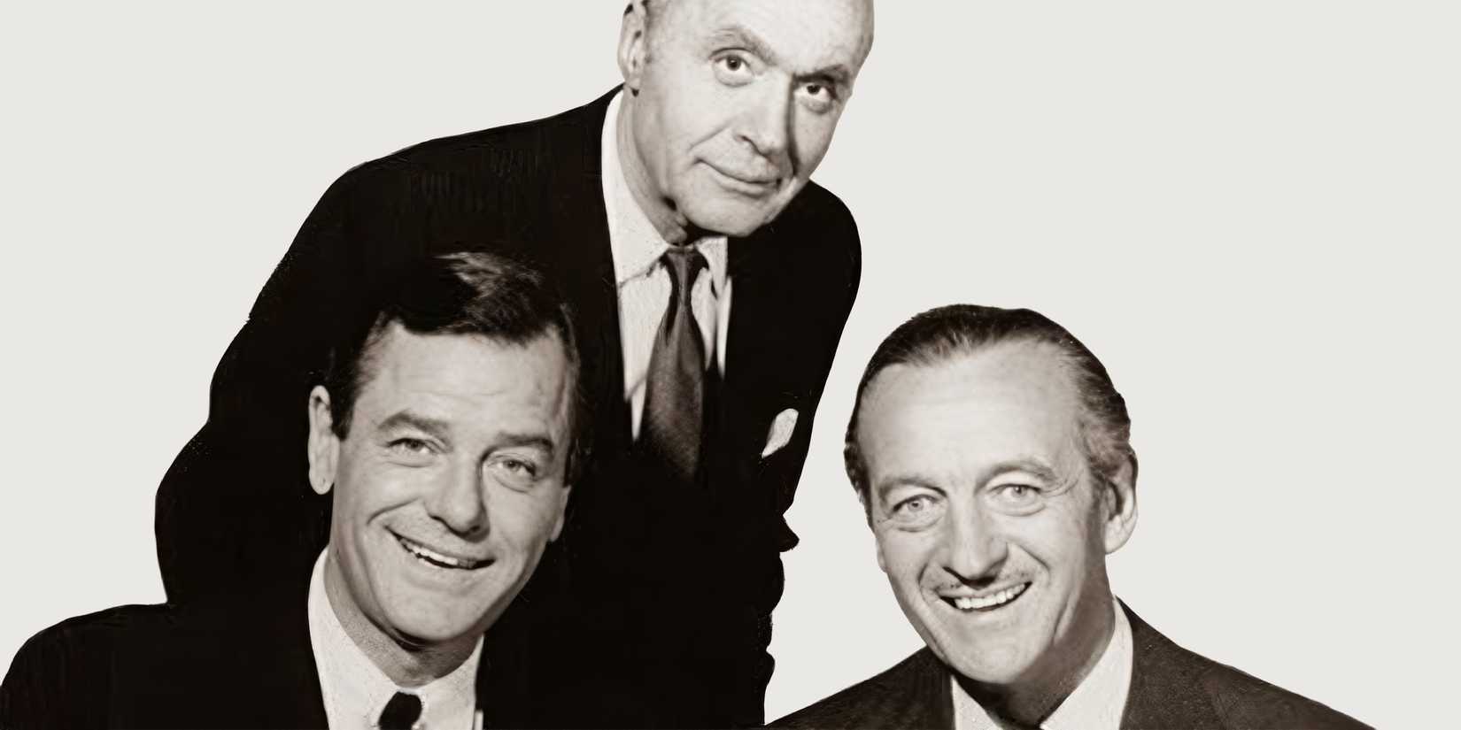 David Niven, Charles Boyer and Gig Young in The Rogues