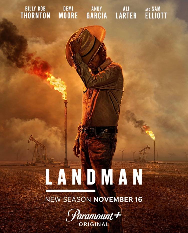 Billy Bob Thornton as Tommy Norris on a new poster for Landman Season 2