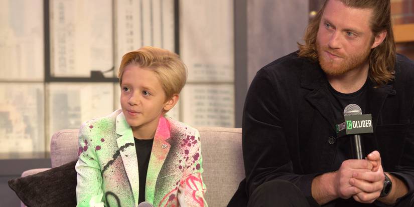 Dexter Sol Ansell and Peter Claffey at the NYCC 2025 media studio for A Knight of the Seven Kingdoms.