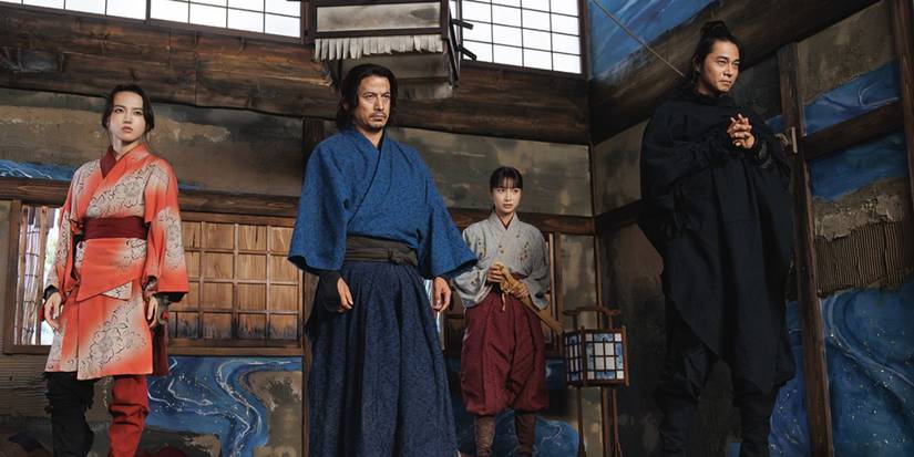 A group of samurais standing together in the Netflix series 'Last Samurai Standing'