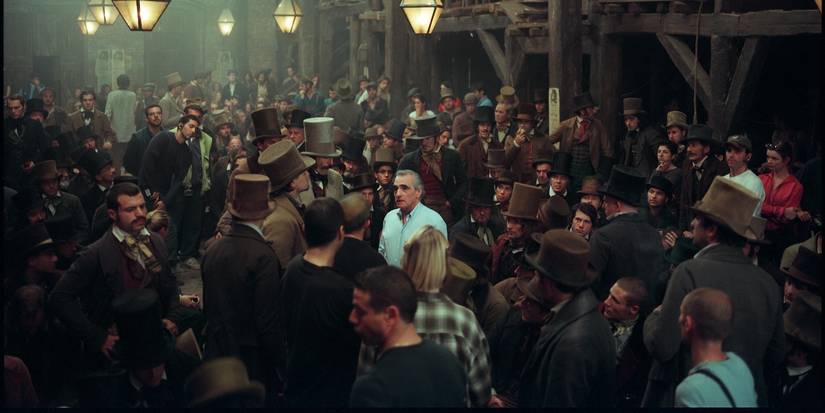 Martin Scorsese on the set of Gangs of New York in Mr. Scorsese