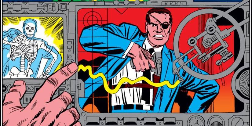 Nick Fury terlihat melalui mesin X-Ray di Marvel Comics