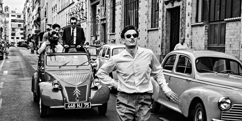 Jean-Luc Godard, Jean-Paul Belmondo and Raoul Coutard making Breathless.
