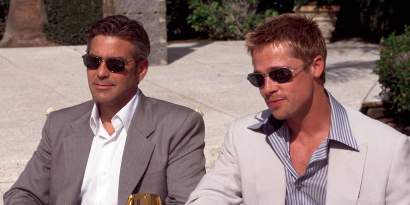 George Clooney and Brad Pitt in Ocean's Eleven