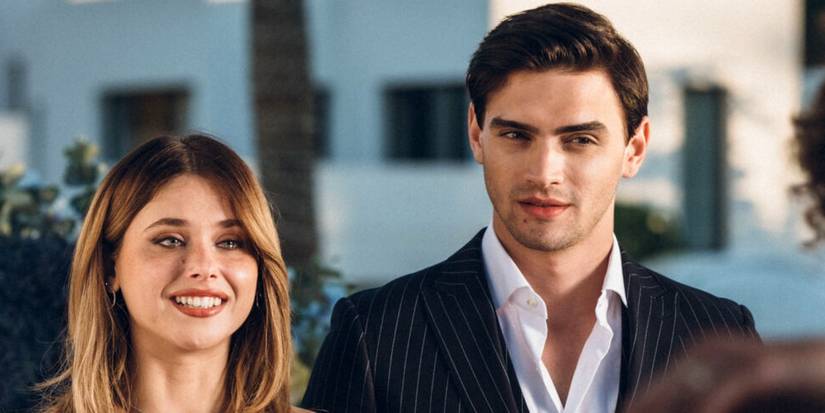 Nicole Wallace as Noah smiling while standing next to Gabriel Guevara as Nick in Our Fault