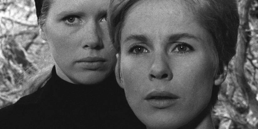 Two women, one standing behind the other, in Persona