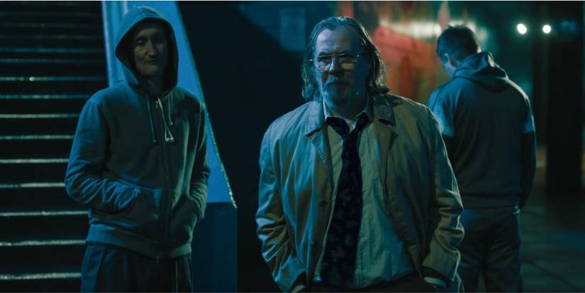 Tom Brooke as J.K. Coe and Gary Oldman as Jackson Lamb in episode 5 of 'Slow Horses' Season 5.