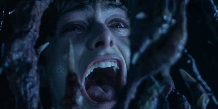 Stranger Things Season 5 Will Byers Screaming Close Up While Being Attacked By Monster