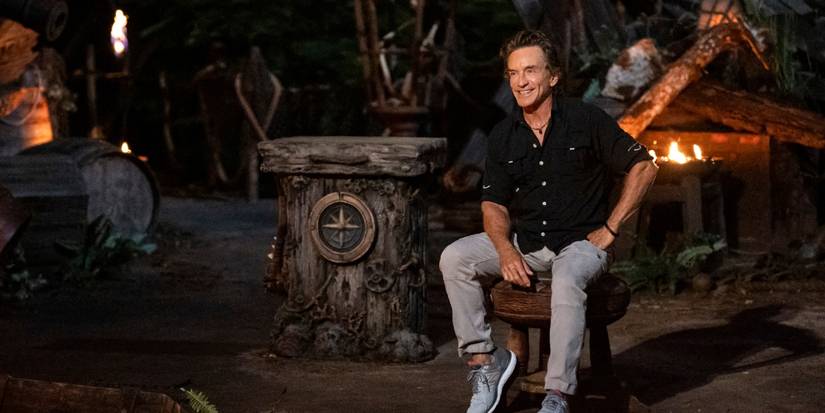 Jeff Probst at Tribal Council on 'Survivor 49.'