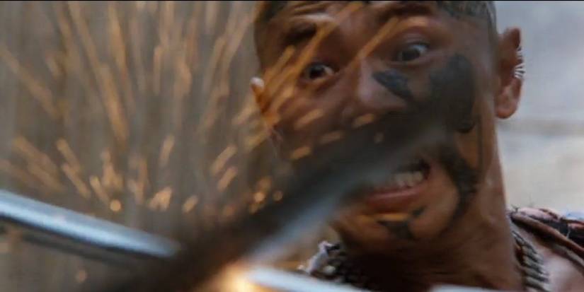 Close-up of man in battle in The Blade